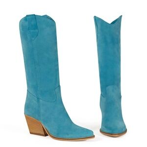 NWT Suede TEXAN TURQUOISE BOOTS